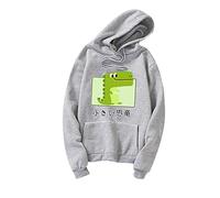 Blusas y Tops, Mujeres Casual Sudadera con capucha Impresión de Manga Larga Bolsillos Kawaii Dinosaurio Sudadera Tops, Blusas para Mujer Elegante (Gris S)