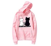 Blusas y Tops, Unisex Hombres Mujeres Casual Manga Larga O-Cuello Gato Impreso Sudadera Pullover, Blusas para Mujer Elegante (Rosa L)