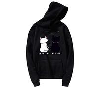 Blusas y Tops, Unisex Hombres Mujeres Casual Manga Larga O-Cuello Gato Impreso Sudadera Pullover, Blusas para Mujer Elegante (Negro 3XL)