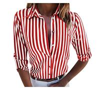 Bluse Top für Frauen O-Ausschnitt Street gelegentliche Modebluse, rojo, S