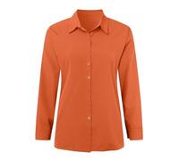 Blusen für Damen, modas Langarm-Button-Down-Hemden, Elegante, lässige Oberteile, Amarillo, XL