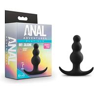 Plug anal Platinum con perlas - negro