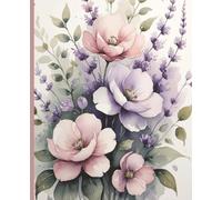 Blush and Lavender Floral Notebook - Elegant Watercolor Journal for Writing and Ideas | 7.5x9.25 Inches | 100 College Ruled Pages