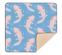 Blush Axolotl - Alfombra de juego acolchada suave para bebés para interiores y exteriores, cómoda alfombra de actividades para recién nacidos, bebés y niños pequeños, 50 x 50 pulgadas