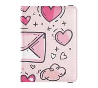 Blush Love Letters - Funda de piel para pasaporte, tarjeta de vacunación, soporte para pasaporte, ligero, Letras de amor rubor, 1 size