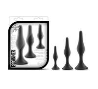 Blush Luxe Beginner Anal Plug Kit Black 6,3/8,9/10,1 cm
