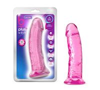 Blush Novelties B Yours Plus Roar n Ride - Consolador suave y transparente realista de 8 pulgadas - Potente base de ventosa para jugar con manos libres - Compatible con correa de arnés