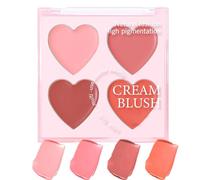 Blush Palette Cosmetic, 4 Color Facial Cheek Makeup, Smudge Proof Long Lasting Tool with Premium Build, Beauty Care System with Smart Design, Smooth Radiant Finish Aid, Reliable Beauty Partner