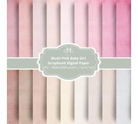 Blush Pink Baby Girl Scrapbook Paper Book: Watercolor Pastel Double-Sided Craft Paper Pad | Soft Pink Decorative Sheets for Scrapbooking, Baby Shower Invitations, Journals & DIY Crafts