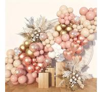 Blush Pink Balloons Arch Kit,172Pcs Retro Dusty Pink Balloon Arch Garland Kit with Beige White Rose Gold Nude Latex Balloons for Girls Birthday Party,Baby Shower Decoration,Bridal Shower, Boho Wedding