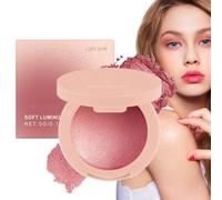 Blush Powder, Face Cheek Makeup, Buildable Long-Lasting Formula, Shimmer Contour Highlighter, Cosmetic Beauty for Women and Girls, Skin Tones, Face Shapes, Pink