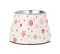 Blush Star Bubble - Cuenco de agua con soporte de acero inoxidable para perros, gatos, conejos, pájaros, alimentación cómoda