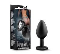 Plug anal Temptasia S corazón plateado (negro) - pequeño
