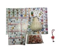 BLUSUPERSHOP Bombola iin sobre tradicional napolitana + 48 carpetas de colores mueca + cesta de mimbre 1 serie de números madera + cartas escoba briscola solitario bingo Navidad para adultos