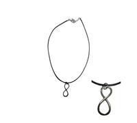 BLUSUPERSHOP Collar ajustable cuerda 45 50 cm con símbolo del infinito amor alto 3 cm exótico medida en la foto A7 TAU TAO étnico tribal Made in Italy regalo