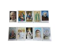 BLUSUPERSHOP Recibe 10 Santinos religiosos de 10 x 6 cm con oración detrás: PADRE PÍO PAPA FRANCISCO PAPA LEÓN Wojtyla Virgen con niño Jesús Fátima medjugorje LACRIME y otros en fotos