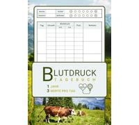 Blutdruck Protokoll »Landleben« mit Medikamentenplan: 1 Jahr 3 mal täglich Blutdruck Werte und Puls erfassen, einfache Verwendung für Frauen und Männer, alle Altersgruppen