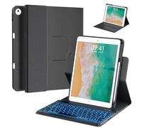 BLUTLOTUS Funda con teclado para iPad de 9.7 pulgadas, 5ª 6ª generación, rotación de 360°, funda con teclado para iPad Air 2 con soporte para lápices (2018/2017/2014), funda inteligente Bluetooth