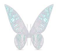 BluVast Alas de Hada, Blanco Alas de Hada Mujer, Reutilizable Alas Mariposa Niña, Alas Hada Adulto, Alas de Mariposa Adecuado para Halloween Cumpleaños Fiesta Temática Carnaval