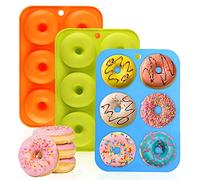 BluVast Molde Donuts Silicona, 3 Piezas Molde Donuts, Colores Diferentes Donuts, Reutilizable Molde Silicona dDonuts, Moldes Donuts Silicona Adecuado para Fiestas Bodas Umpleaños Celebraciones
