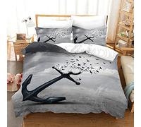BluvLy Ancla Fundas Nordicas para Cama De 90 Microfibra 2 Fundas De Almohada 40X75 Funda Nordica Cómodo Y Duradero 135X200Cm