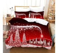 BluvLy Funda De Edredón Navidad Navideñas Navideña 240 X 260 Cm Funda Nordica 180 Microfibra 2 Fundas De Almohada 40X75 Cómodo Y Duradero
