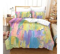 BluvLy Pintura Al Óleo Moderna Fundas Nordicas para Cama De 90 Microfibra 2 Fundas De Almohada 40X75 Funda Edredon Cómodo Y Duradero 135X200Cm