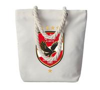 Bluxir Bolsa tote Para Al Ahly Sc, bolsa algodón personalizada con impresión logo, para trabajo oficina y documentos, ecológica(White1)