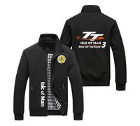 Bluxir Chaqueta universitaria hombre Isle of Man Motorsport Fan, Cortavientos y transpirable al máximo, adecuada para el entretiempo, ciudad y actividades casuales, Tejido(Black,XL)