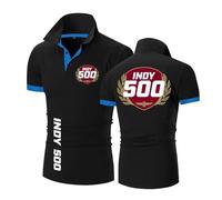 Bluxir Polos hombre Para In.di.an.ap.ol.is 500, Corta Deporte Ocio Secado Rápido Transpirable, Ideal para deportes, golf y ropa informal, Delgado(Black,XL)