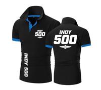 Bluxir Polos hombre Para In.di.an.ap.ol.is 500, Slim Fit Camiseta Deporte Golf Poloshirt, Ideal para fitness y ropa informal, Delgado(Black,S)