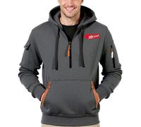 Bluxir Sudadera cremallera hombre SU. ZU. KI, Acabados premium y refinados, Ideale per sport e attività all’aperto, Larga(Dark Grey,XL)
