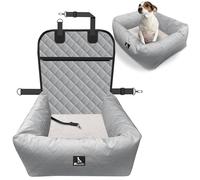 BLUZELLE Asiento Coche para Perros, 2-in-1 Cama Perro para Perros Pequeños & Medianos, Funda Lavable e Cojín Extraíble, Tejido Oxford Impermeable Suelo Antideslizante, Silla Mascotas, Color:Gris