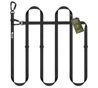 BLUZELLE Correa Perro 3m Impermeable, Correa Doble Ajustable para 2 Perros Correa Manos Libres para Colgar con 2X Mosquetón Aluminio 360° Resistente, PVC Repelente de Suciedad y Agua, Color:Negro