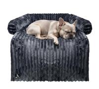 bluzelle Funda Sofá & Cama Perro para Perros Pequeños y Medianos, Felpa con Aspecto de Pana, Manta Impermeable Lavable Extraíble para Mascotas, Antideslizante, Protector de Muebles, Color:Antracita