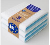 BLUZIMAN® Empapadores Cama Adultos, Empapadores Bebe Lavables Hecho en España, Protector Cama Certificado Oeko Tex Capa Seguridad Impermeable, Salvacamas Súper Absorbentes (135x90cm, Pack 3)