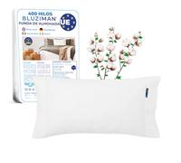 BLUZIMAN Funda Almohada 90 Algodon 100%, Lujoso Saten 400 Hilos Hecho en España, Protector Almohada Antiacaros, Fundas de Almohada Pillow Case (1 Funda Almohada 110x45cm para Cama 90)