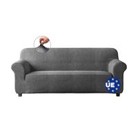 BLUZIMAN® Funda Sofa 4 Plazas Ajustable Hecha en España 100%, Fundas Sofá Elastica De Calidad, Cubre Capa Sofá 4 Lugares Cobertor Sofa Cover (Cuatro Plazas, Gris)