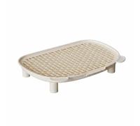 BLWOTMOR Alfombrilla Control Arena Gatos Tapete Litter Doble Capa Plástico Liviano Evita Dispersión de Arena Adecuada para Interiores y Áreas de Mascotas Limpias, Blanco, Orejas De Gato