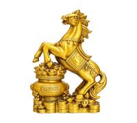 BLWOTMOR Estatua Encabritado con Base Monedas Llamativo Figura Cobre Amarillo Resistente para Recibidor