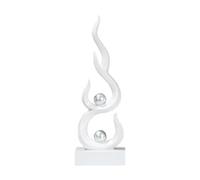 BLWOTMOR Figura de Llama, Escultura de Resina con Forma de Fuego para Estante de Oficina, Regalo, Blanco, Individual