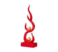 BLWOTMOR Figura de Llama, Escultura de Resina con Forma de Fuego para Estante de Oficina, Regalo, Rojo, Individual