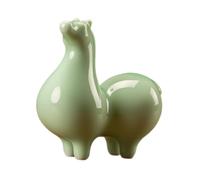 BLWOTMOR Figura Decorativa Moderna para El año Chino, Ideal para Decorar Una Estantería, Un Escritorio O La Sala de Estar, Cabeza Verde Claro Arriba, Individual