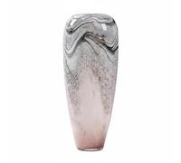 BLWOTMOR Jarrón Decorativo Jarrón Florero Florero de Cristal Florero de Vidrio con Efecto Marmoleado de y Cuerpo Soplado a Mano Adecuado para Decoración, Rosa, L
