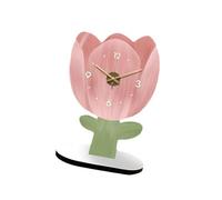 BLWOTMOR Reloj de Mesa, Reloj de Repisa, Reloj de Granja, Silencioso, Decoración de, Adorno para Estantería, Encimera, Escritorio de Oficina en Casa, tulipán, Individual
