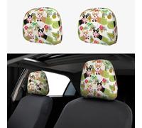 BLWSLC 2 fundas elásticas para reposacabezas de coche Corgi Hawaiian Tropical Summer Piña estampadas, adecuadas para camiones y furgonetas
