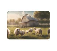 BLWSLC Alfombra antideslizante de franela con diseño de ovejas lindas de 40,6 x 61 cm, con un patrón, adecuada para uso en interiores y exteriores, decoración del hogar