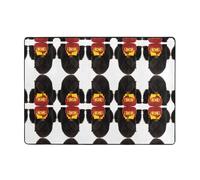 BLWSLC Alfombra Bear Eats Honey con patrón de miel, adecuada para vestíbulo, baño, sala de estar y dormitorio.