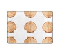 BLWSLC Alfombra con patrón de conchas marinas, apta para vestíbulo, baño, sala de estar y dormitorio.
