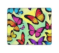 BLWSLC Alfombrilla de mouse de escritorio con borde overlocked con diseño de mariposas y enjambre, adecuada para juegos y oficina, 8.3 x 10.3 pulgadas